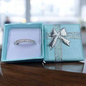 Romantic Sterling Silver Eternity Band Minimalist Elegant Gift Timeless Ring